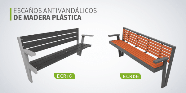 escaños madera plastica wpc